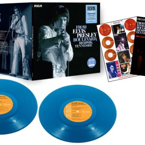 FTD 520 From Elvis Presley Boulevard 2LP Blue Vinyl Bonus Card Ltd Ed