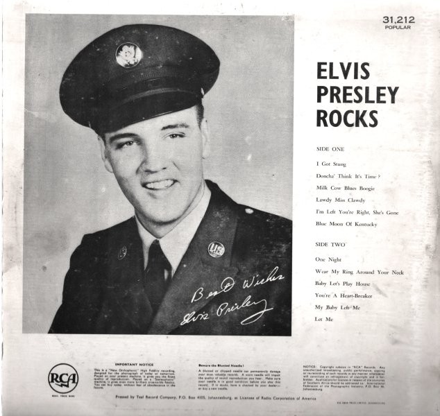 31 212 Elvis Presley Rocks Orig RCA Blk Lbl M/M - Image 2