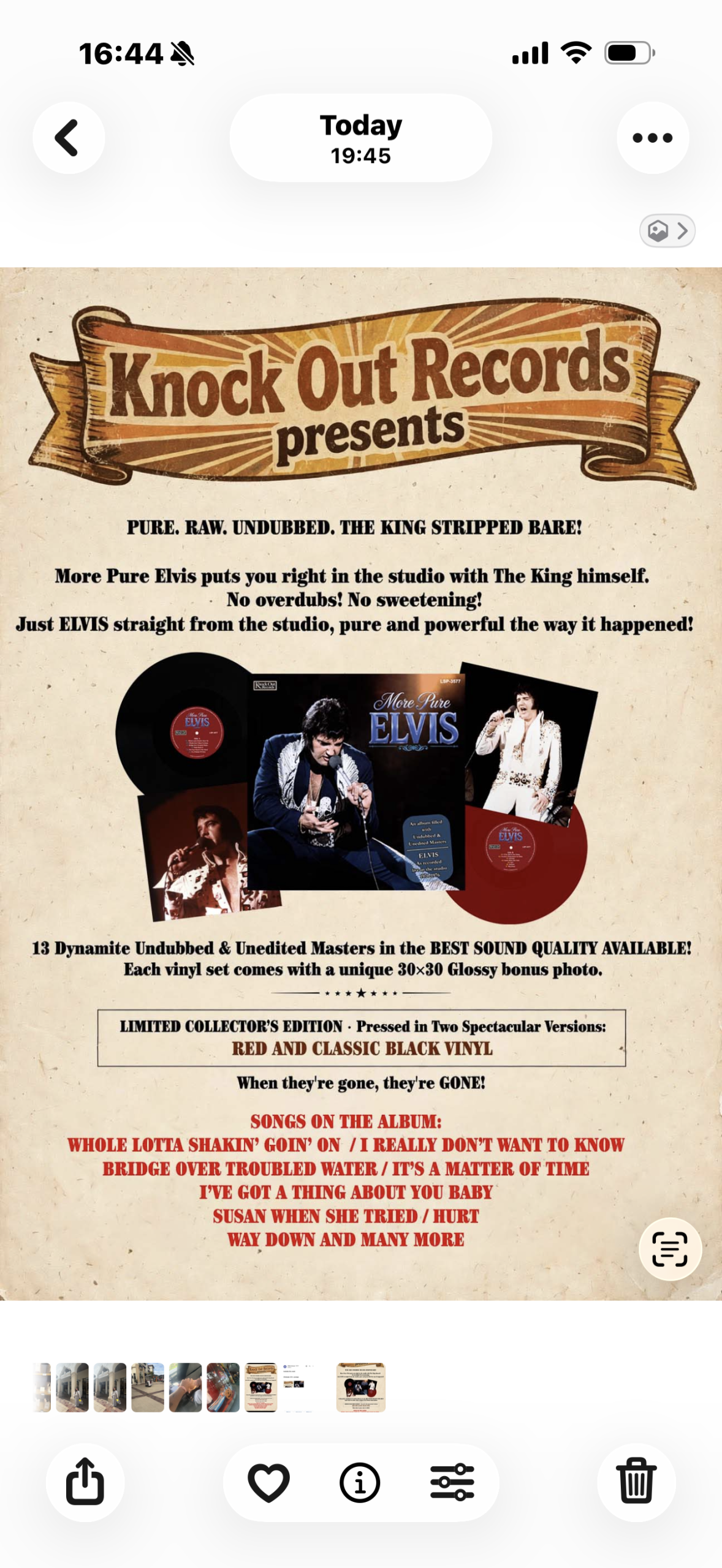 Knock Out Records-ELVIS PRESLEY – MORE PURE ELVIS
Limited Collector’s Edition – Red Vinyl with Glossy photo inside- PRE ORDER - Image 2
